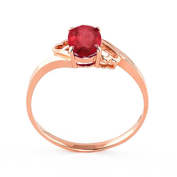14K. SOLID GOLD RING WITH NATURAL RUBY - Picture 4 of 9